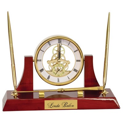 Dario Executive Desk Clock/Pen Set