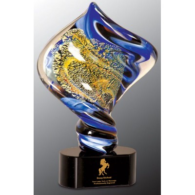 11" Diamond Twist Art Glass Award