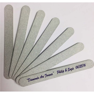 Silver Glitter Sparkle on Regular Wooden Emery board