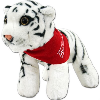 8" Stuffed Jungle Animal - Standing White Tiger