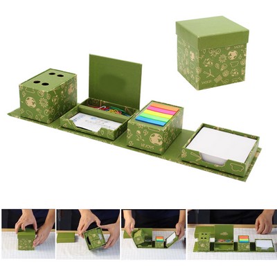 Multi-Function Memo Cube Box w/Pen Holder