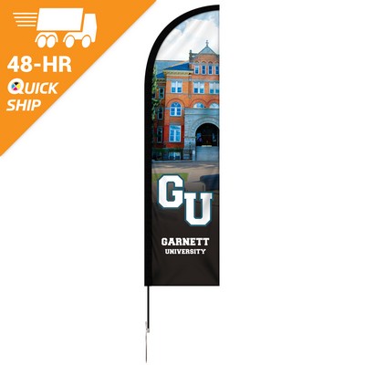 48 - Hour 8' Single Reverse Half Drop Banner with Hardware Set