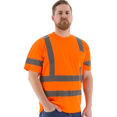 High Visibility Orange Short Sleeve Shirt, ANSI 3, Type R