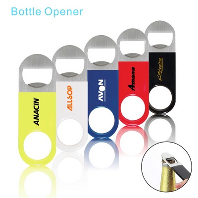 Mini Vinyl Wrapped Paddle Style Stainless Steel Bottle Opener