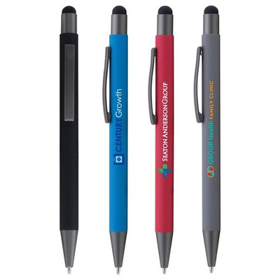 Bold Softy w/Stylus - - Full-Color Metal Pen