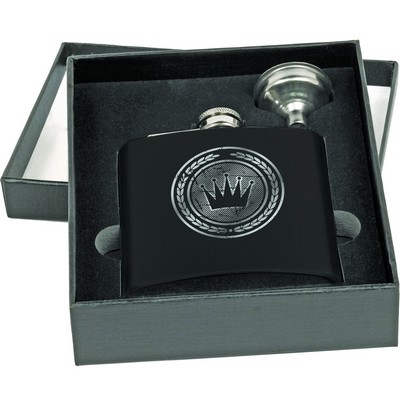 Laser Engraved Flask Gift Set with Funnel