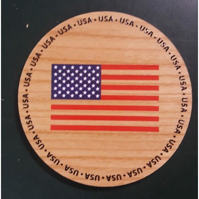 3.5" - American Flag Hardwood Coasters