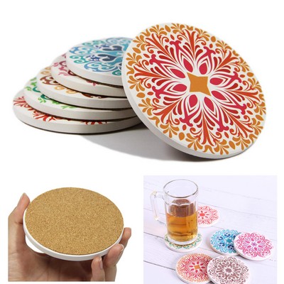 Round Absorbent "drink" Spills Stone Coaster