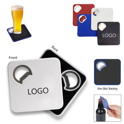 Square Coaster w/Bottle Opener