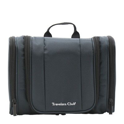 Travelers Club® Adare Hanging Toiletry Kit with Pockets, Charcoal Gray