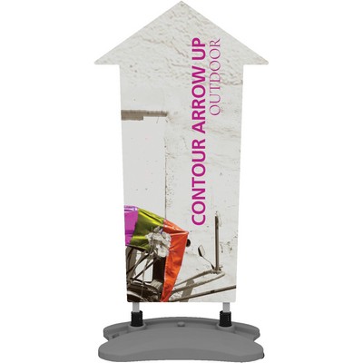 Contour Double-Sided Outdoor Sign Arrow Up w/Fillable Base