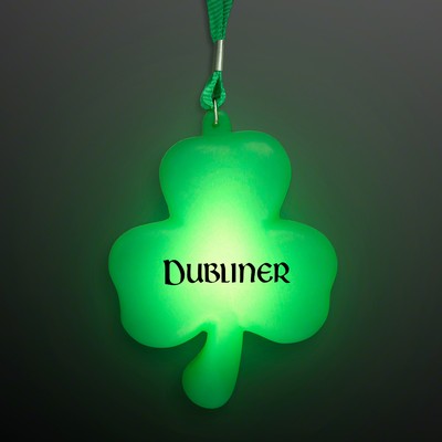 Big Light Up Shamrock Necklace for St. Paddy's Day - Domestic Print