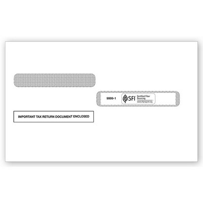 Envelopes, Double Window, W-2, 4-Up Box Laser, Self-Seal