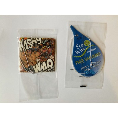 4" Die Cut Shape Custom Full Color Printed Air Freshener/Air Deodorizer w/Fresh Brew Coffee Scent