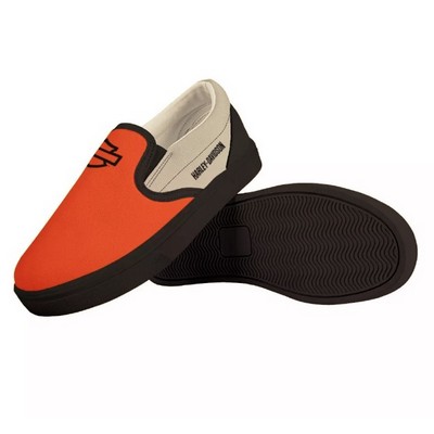 Kids Black Slip-On Shoes w/Full Color Printing