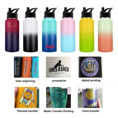 Sports Water Bottle - 64 Oz Vacuum Insulated Stainless Steel Double Walled Tumbler