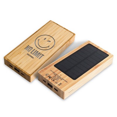 Bamboo Solar 10000mAh LED Power Bank