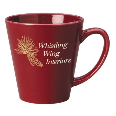 12 Oz. Maroon Red Gloss Cafe Latte Coffee Mug