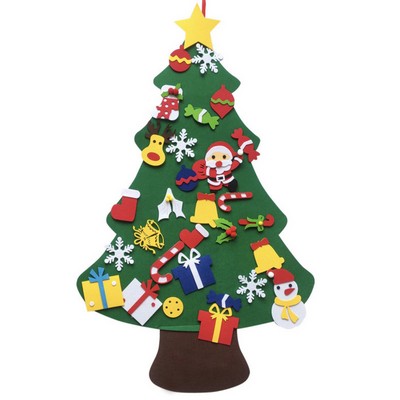 NEW DIY Felt Christmas Tree Ornaments Xmas Gifts for Kids New Year Handmade Christmas Door Wall