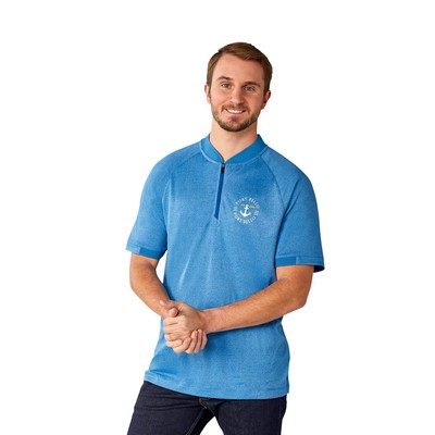 Men's KINPORT Short Sleeve Zip Up Stand Collar Performance Polo