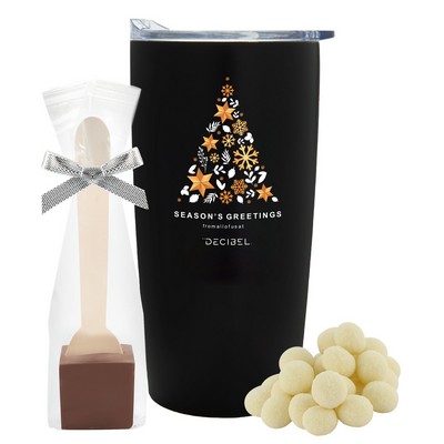 Promo Revolution - 20 Oz. Straight Tumbler w/Plastic Liner Gift Set w/Chocolate Spoon & Cookie Bites