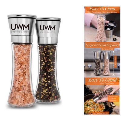 Tall Glass Salt and Pepper Grinder