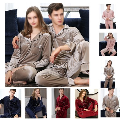 Winter Golden Velvet Pajamas Set