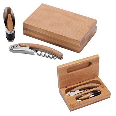 2-Piece Bamboo Wine Set