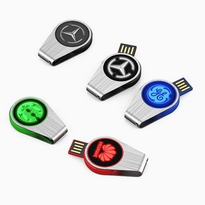 Swivel LED Emitting Logo USB Flash Drive