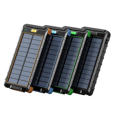 10000mAh IPX4 Splash-Proof Outdoor Solar Premium Lithium Polymer Power Bank