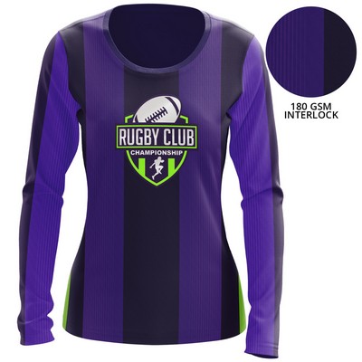 Women's 180 GSM Poly Interlock Sublimation Long Sleeve T-Shirt