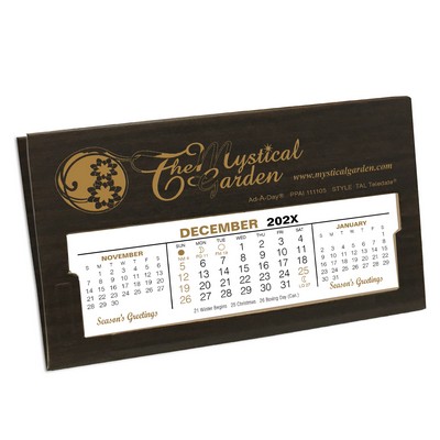 TAL Teledate Refillable Desk Calendar, Woodgrain