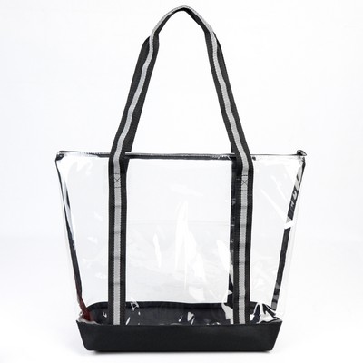 Eco Friendly Clear Beach Tote w/ Zipper