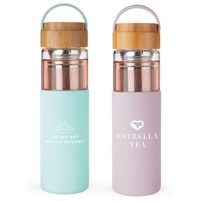 Pinky Up® Dana Glass Travel Tea Mug