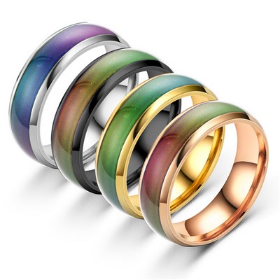 Smooth Colorful Couple Stainless Steel Ring