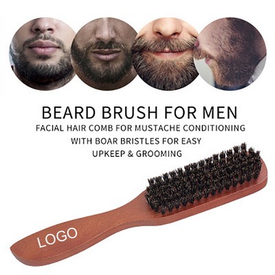 8 1/2" Men's Wooden Bristle Beard Brush