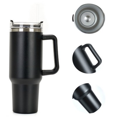 Insulated 40 oz Tumbler with Convenient Handle and Straw