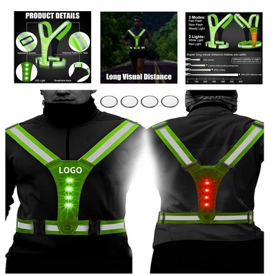 Led Reflective Running Vest Good Visibility Light Vest