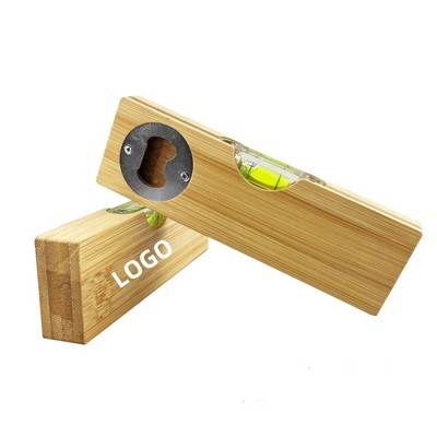 Wood Spirit Level With Opener