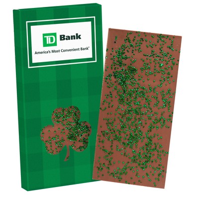 St. Patrick's Day Shamrock Window 3.5 Oz. Belgian Chocolate Bar