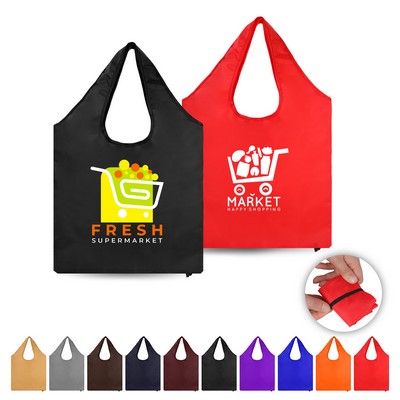 Reusable Folding Polyester Shopping Tote Bag