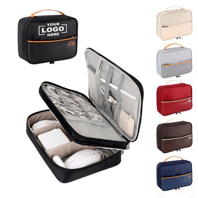 3-Layer Electronics Organizer Travel Case Carry Bag