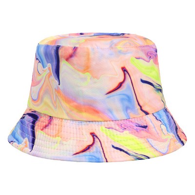 #10 Geometric Tie-dye Pattern Basin Cap Bucket Hat