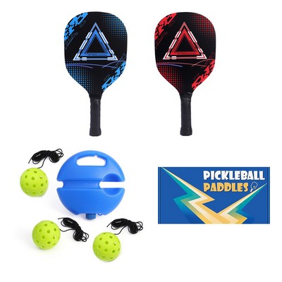 Wooden Pickleball Set w/ Rebound Trainer