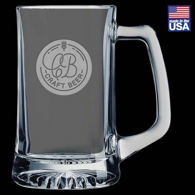 14 oz. Glass Beer Mug with Handle, Made in USA