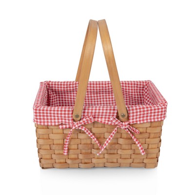 Farmhouse Basket - Red and White Gingham