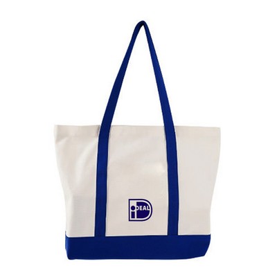 10 Oz. Two Tone Screen Printed Cotton Canvas Boat Tote