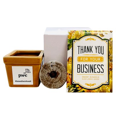 Thank You for Your Business Flower Seed Kit in Ceramic Pot