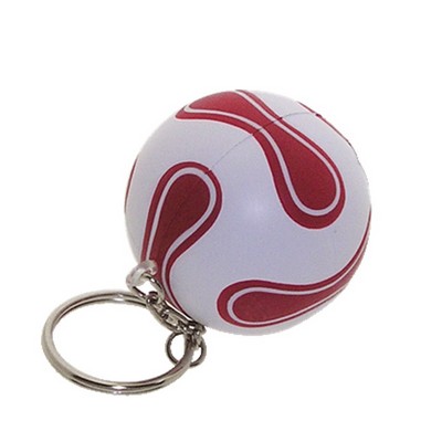 Foam World Cup Soccer Shaped Stress Ball with Keychain