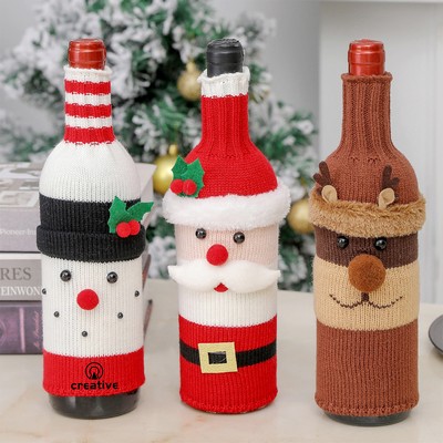 Chic Knitted Christmas Wine Bottle Cover